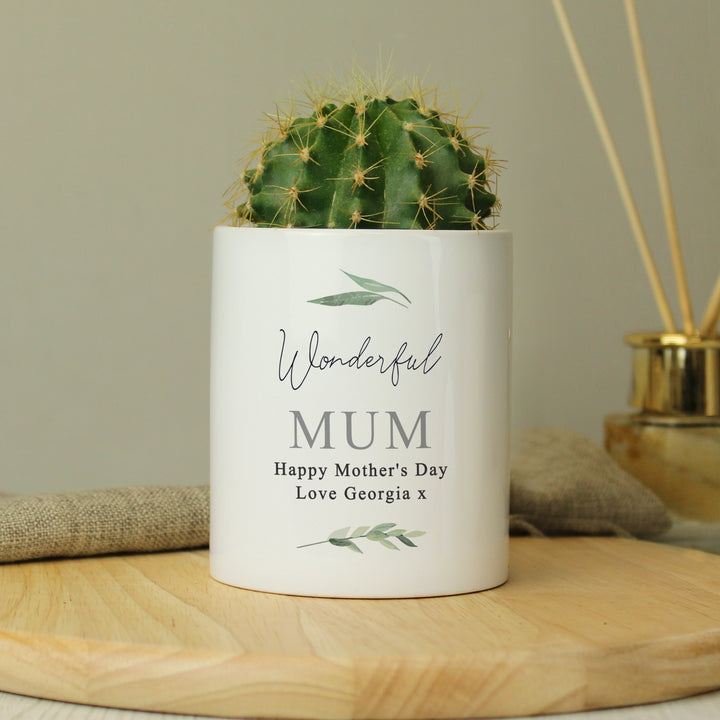 Buy Personalised Free Text Botanical Ceramic Storage Pot available now at www.giftsfinder.co.uk