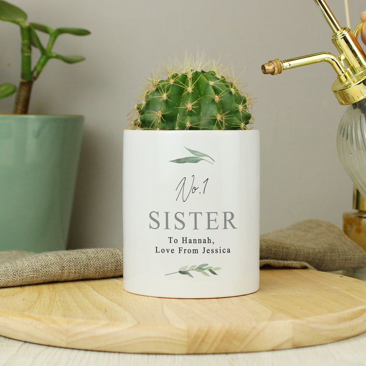 Buy Personalised Free Text Botanical Ceramic Storage Pot available now at www.giftsfinder.co.uk