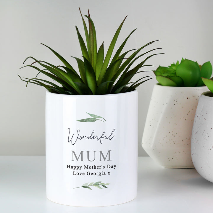 Buy Personalised Free Text Botanical Ceramic Storage Pot available now at www.giftsfinder.co.uk