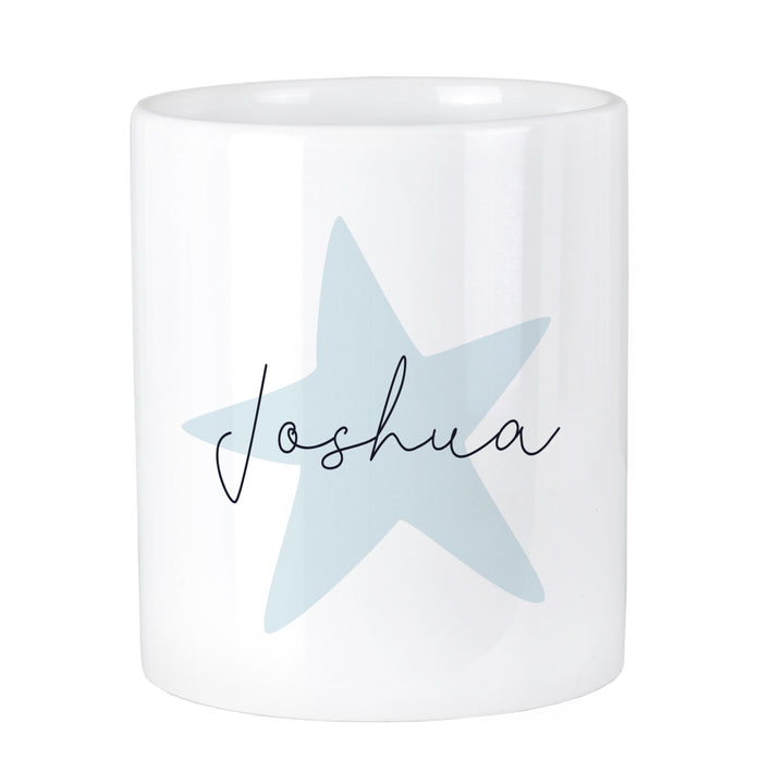 Personalised Blue Star Ceramic Storage Pot - part of the Gifts Finder Personalised Storage Pots collection