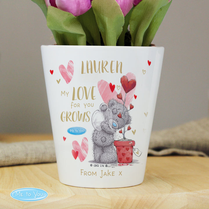 Buy Personalised Me To You Love Grows Plant Pot available now at www.giftsfinder.co.uk