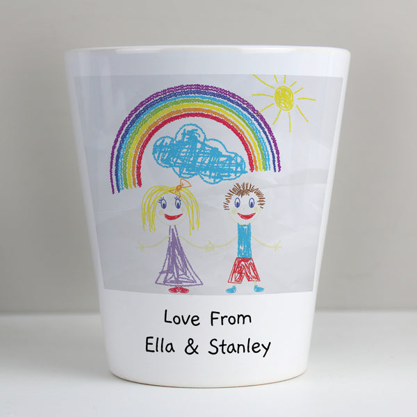 Buy Personalised Childrens Drawing Photo Upload Plant Pot available now at www.giftsfinder.co.uk