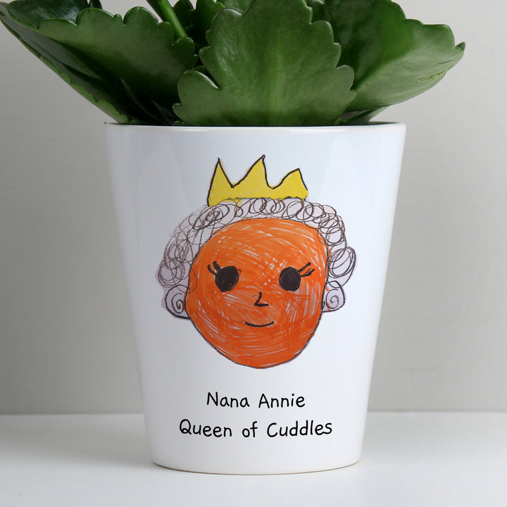 Personalised Childrens Drawing Photo Upload Plant Pot - part of the Gifts Finder Personalised Plant Pots collection