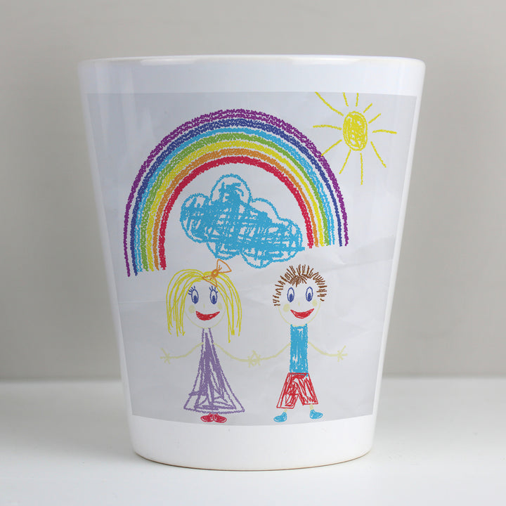 Personalised Childrens Drawing Photo Upload Plant Pot - part of the Gifts Finder Personalised Plant Pots collection