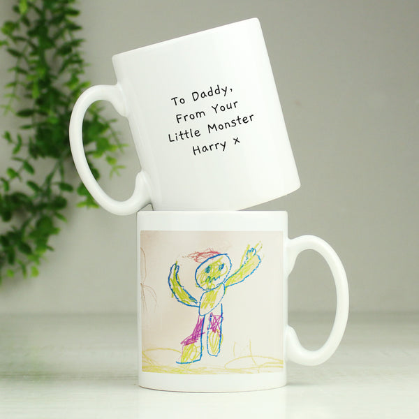 Buy Personalised Childrens Drawing Photo Upload Mug - Perfect for Father's Day available now at www.giftsfinder.co.uk