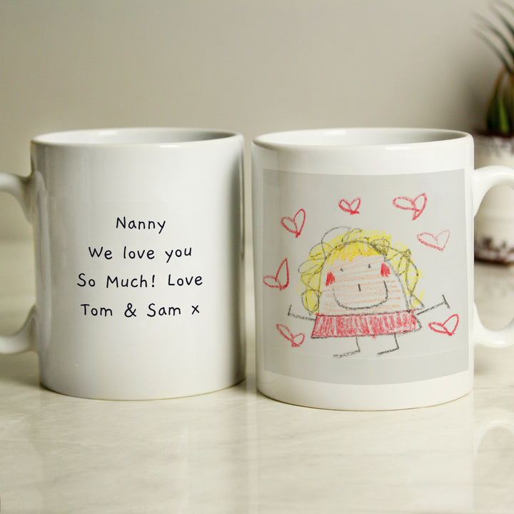 Personalised Childrens Drawing Photo Upload Mug - Perfect For Father's Day - part of the Gifts Finder Personalised Mugs collection