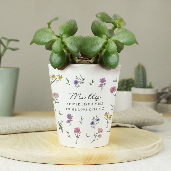 Personalised Wild Flowers Plant Pot in gift category Vases