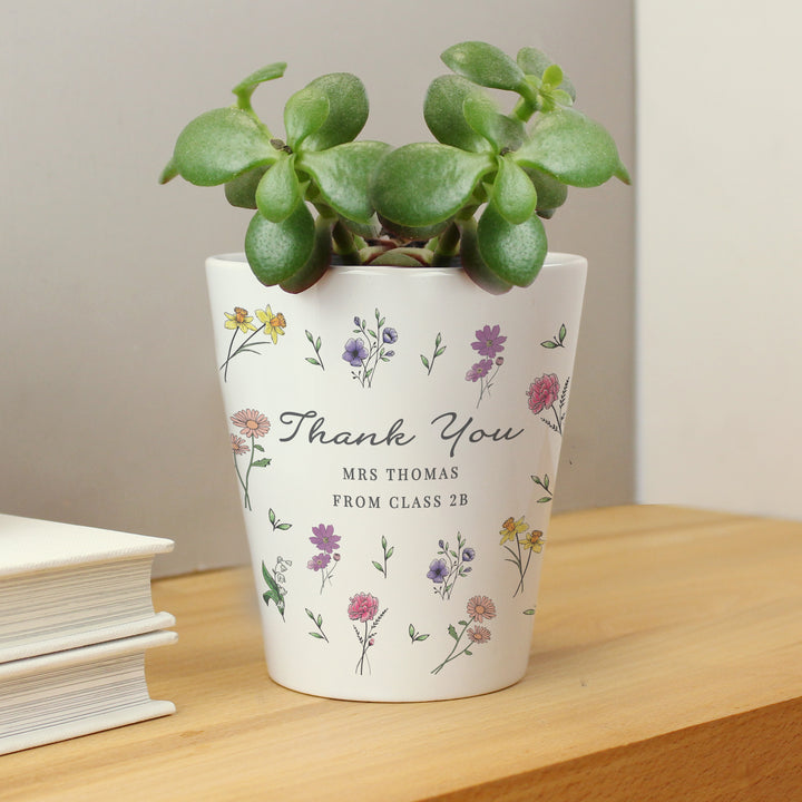 Personalised Wild Flowers Plant Pot in gift category Vases