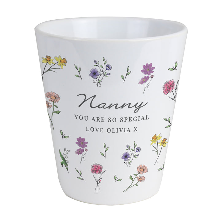 Personalised Wild Flowers Plant Pot in gift category Vases