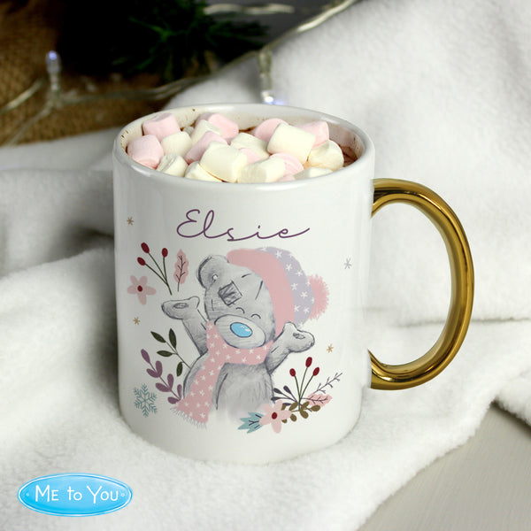 Buy Personalised Me to You Cosy Winter Gold Handled Mug available now at www.giftsfinder.co.uk