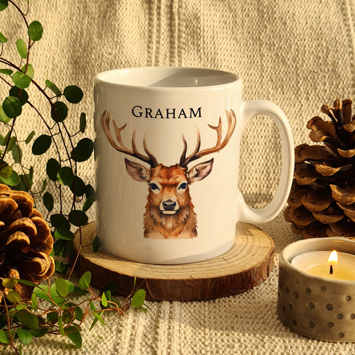 Personalised Watercolour Stag Mug