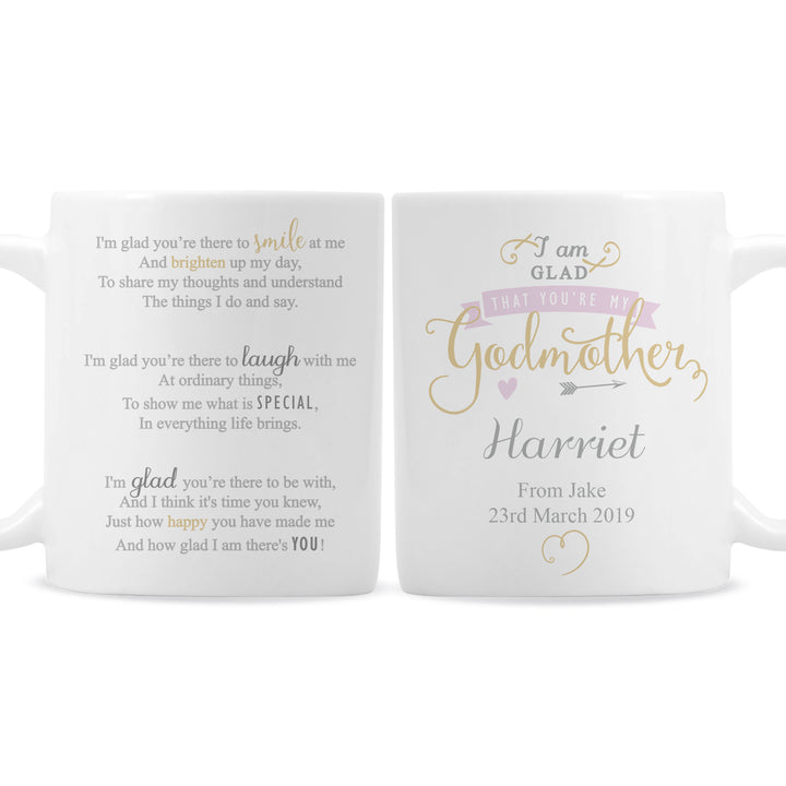 Personalised I Am Glad... Godmother Mug - part of the Gifts Finder Personalised Mugs collection