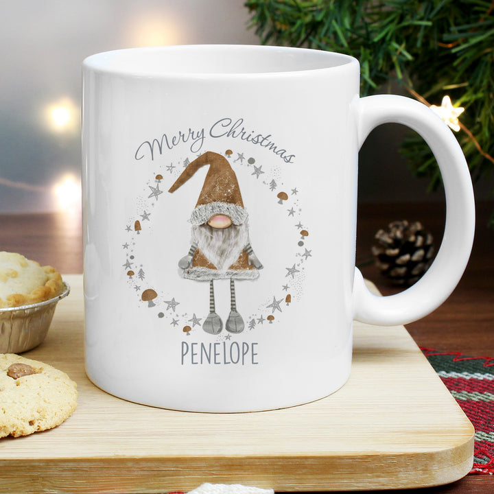 Buy Personalised Scandinavian Christmas Gnome Mug at www.giftsfinder.co.uk