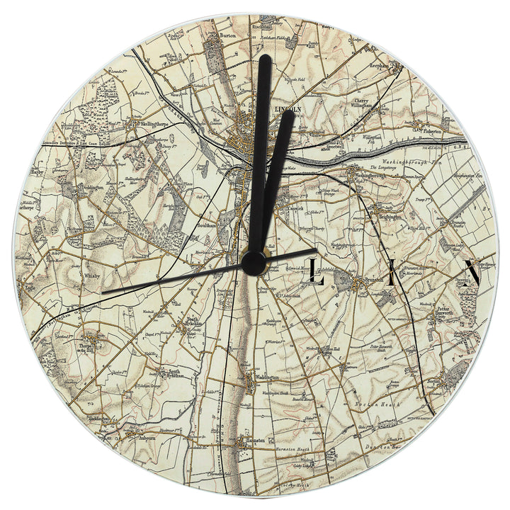 Buy Personalised 1896 - 1904 Revised Glass Map Clock available now at www.giftsfinder.co.uk