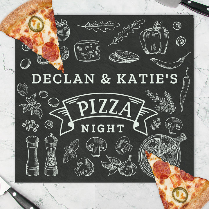 Buy Personalised Pizza Glass Chopping Board/Worktop Saver at www.giftsfinder.co.uk