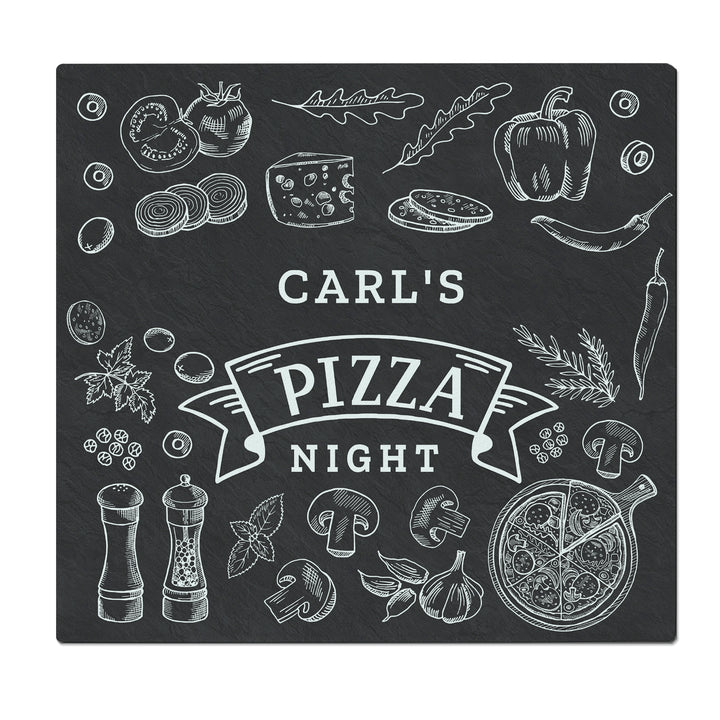 Buy Personalised Pizza Glass Chopping Board/Worktop Saver at www.giftsfinder.co.uk