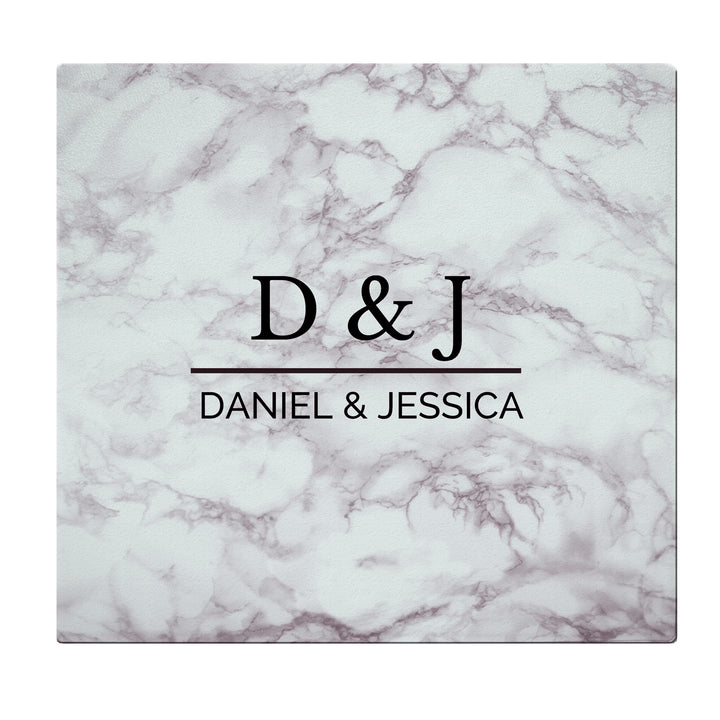 Buy Personalised Marble Effect Glass Chopping Board/Worktop Saver at www.giftsfinder.co.uk