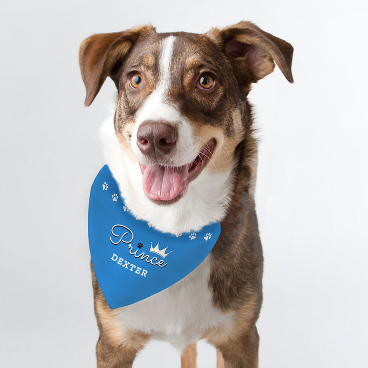 Buy Personalised Prince Dog Bandana at www.giftsfinder.co.uk