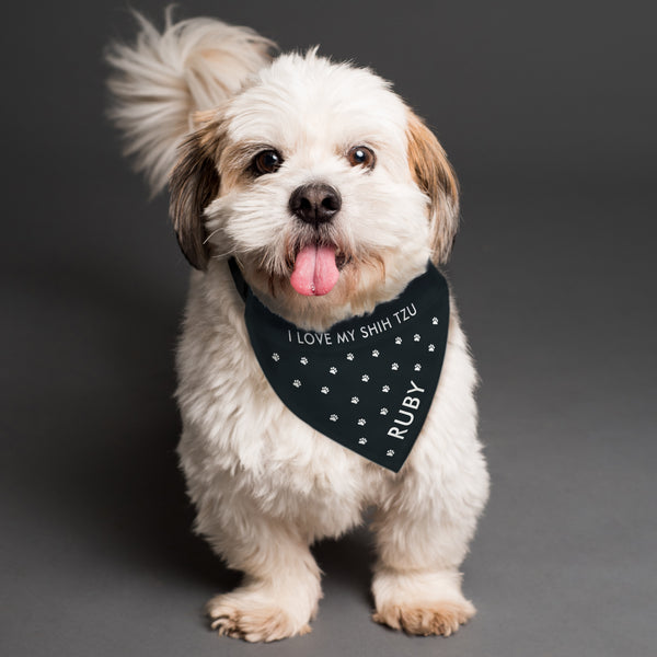 Buy Personalied Paw Print Dog Bandana at www.giftsfinder.co.uk