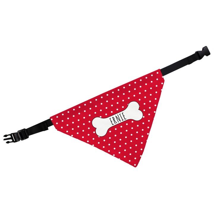 Buy Personalised Red Polka Dot Dog Bandana at www.giftsfinder.co.uk