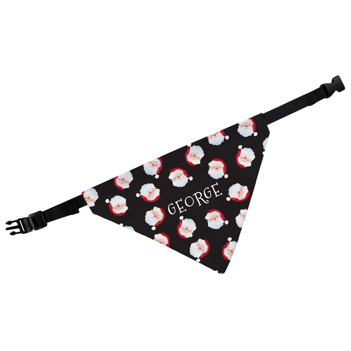 Buy Personalised Santa Black Dog Bandana at www.giftsfinder.co.uk