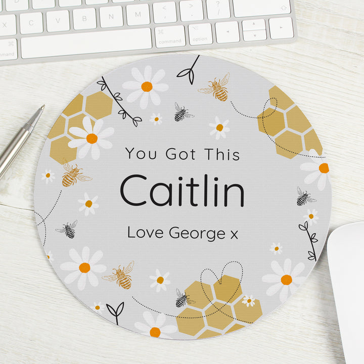 Buy Personalised Bee Mouse Mat available now at www.giftsfinder.co.uk