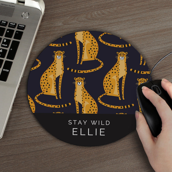 Buy Personalised Leopard Mouse Mat available now at www.giftsfinder.co.uk