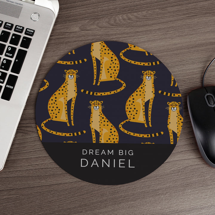 Buy Personalised Leopard Mouse Mat available now at www.giftsfinder.co.uk