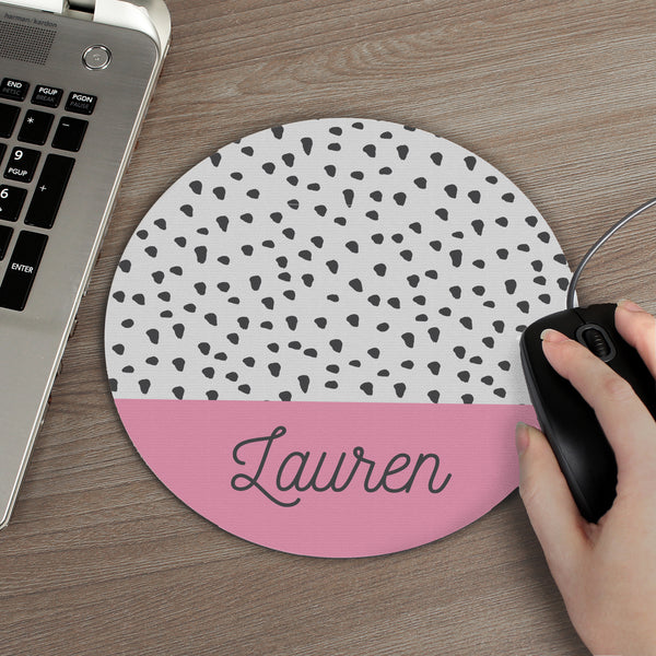 Buy Personalised Dotty Mouse Mat available now at www.giftsfinder.co.uk