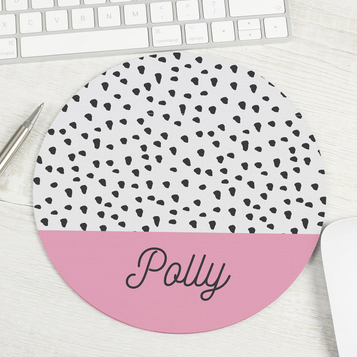 Buy Personalised Dotty Mouse Mat available now at www.giftsfinder.co.uk