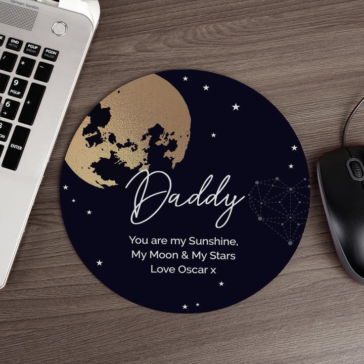 Personalised Sun Moon & Stars Mouse Mat in gift category Personalised Mouse Mats