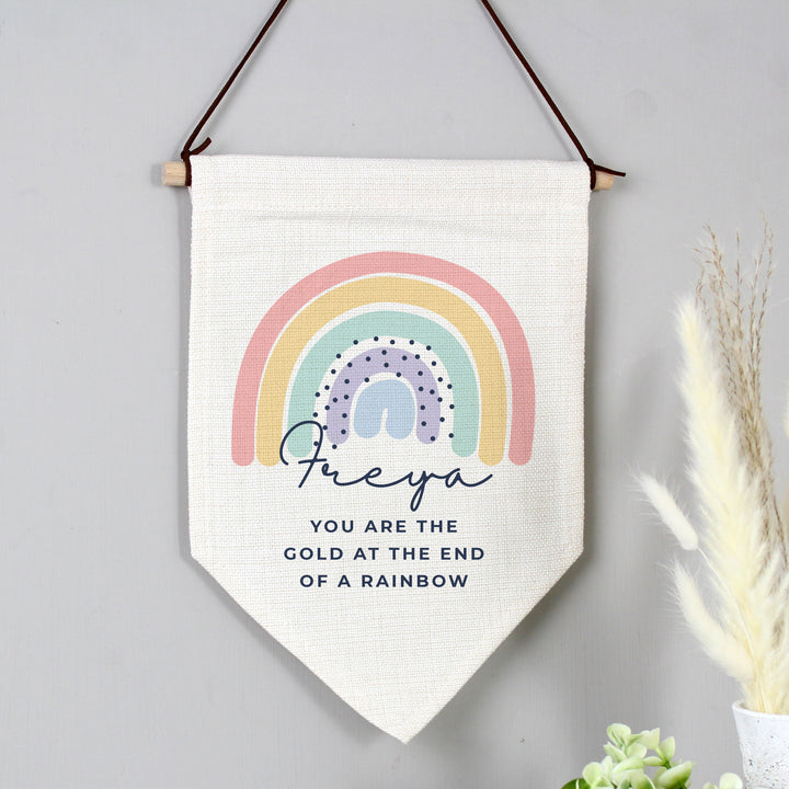 Personalised Rainbow Hanging Banner - part of the Gifts Finder Personalised Banners collection