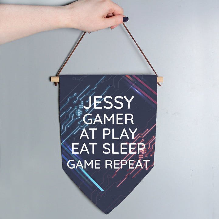 Personalised Free Text Gaming Hanging Banner - part of the Gifts Finder Personalised Banners collection