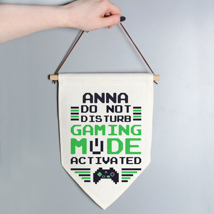 Personalised Gaming Mode Hanging Banner - part of the Gifts Finder Personalised Banners collection