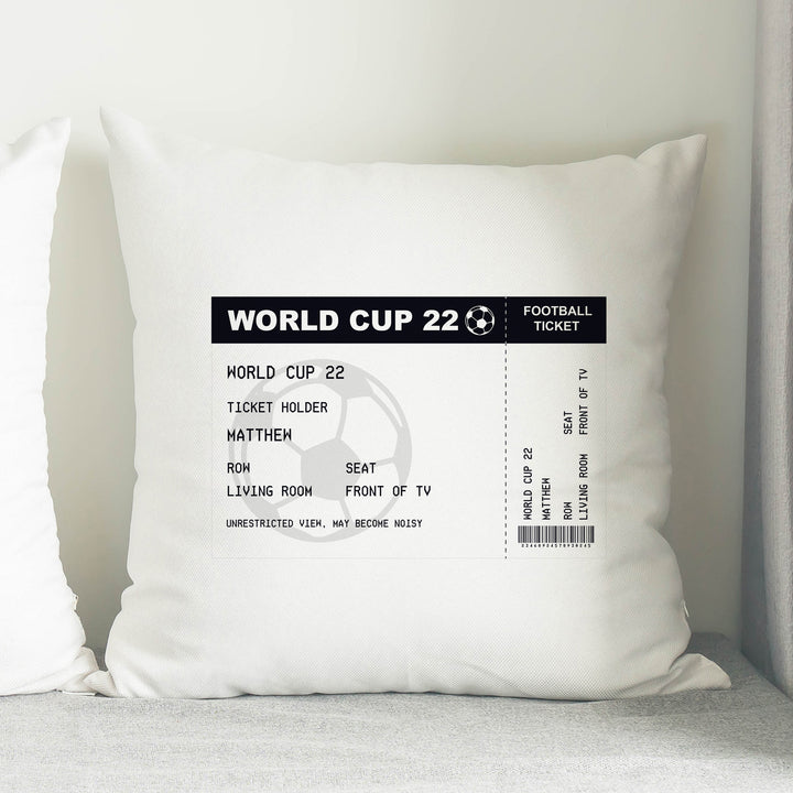 Buy Personalised Football Ticket Cushion available now at www.giftsfinder.co.uk