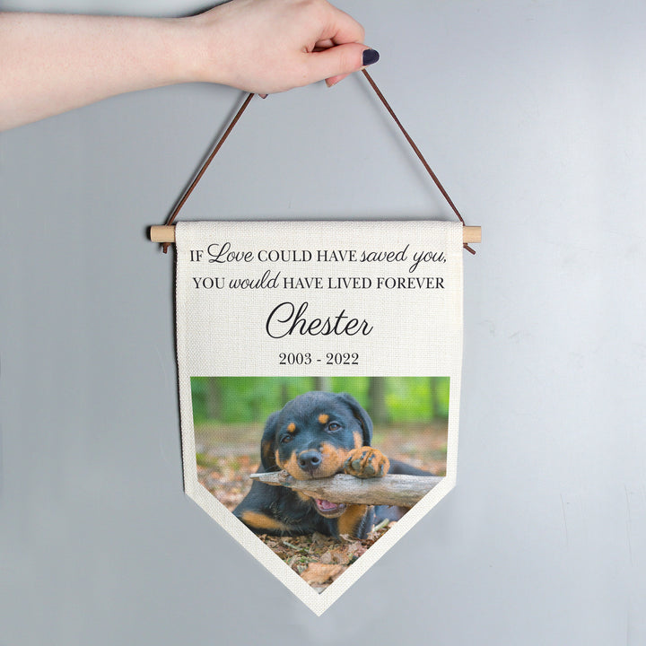 Buy Personalised Photo Upload Pet Memorial Hanging Banner at www.giftsfinder.co.uk