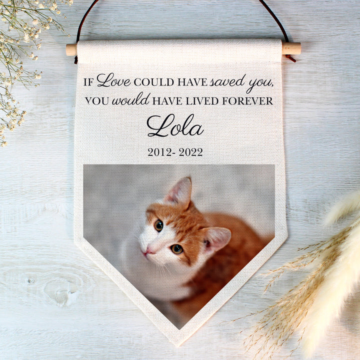 Buy Personalised Photo Upload Pet Memorial Hanging Banner at www.giftsfinder.co.uk