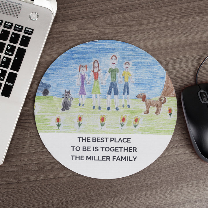 Buy Personalised Childrens Drawing Photo Upload Mouse Mat available now at www.giftsfinder.co.uk