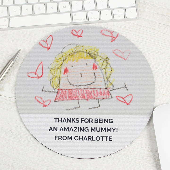 Buy Personalised Childrens Drawing Photo Upload Mouse Mat available now at www.giftsfinder.co.uk