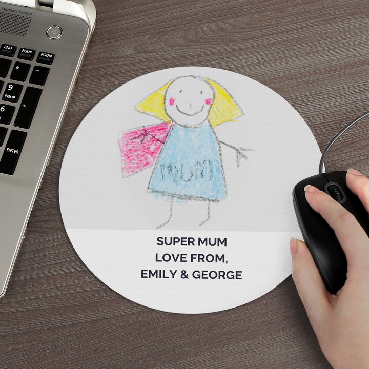 Buy Personalised Childrens Drawing Photo Upload Mouse Mat available now at www.giftsfinder.co.uk