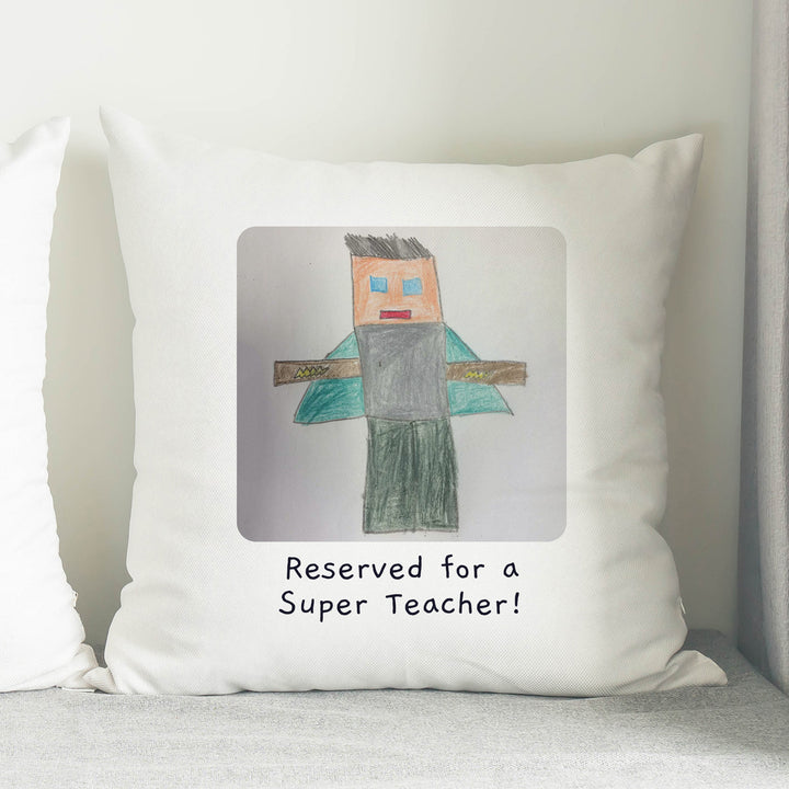 Buy Personalised Childrens Drawing Photo Upload Cushion available now at www.giftsfinder.co.uk