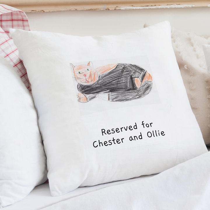 Buy Personalised Childrens Drawing Photo Upload Cushion available now at www.giftsfinder.co.uk