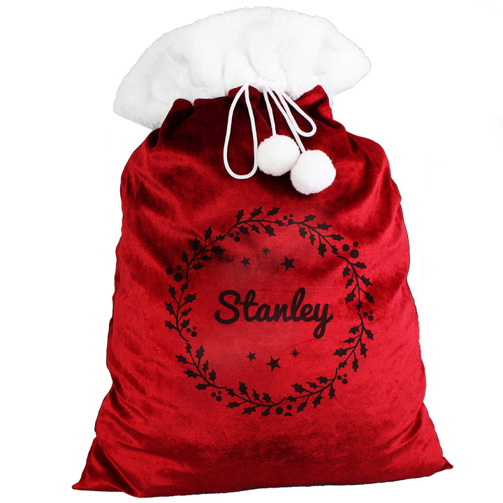 Buy Personalised Holly Red Christmas Sack available now at www.giftsfinder.co.uk