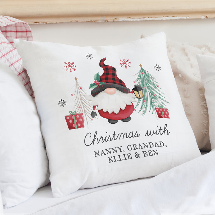 Buy Personalised Gonk Christmas Cushion available now at www.giftsfinder.co.uk