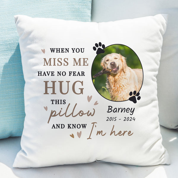 Buy Personalised Memorial Pet Photo Upload Cushion available now at www.giftsfinder.co.uk