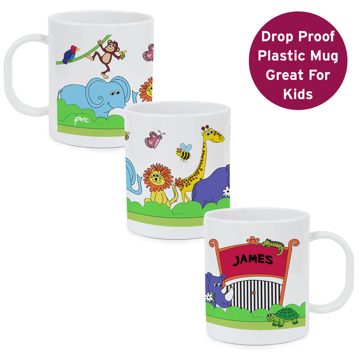 Personalised Zoo Plastic Mug - part of the Gifts Finder Personalised Mugs collection