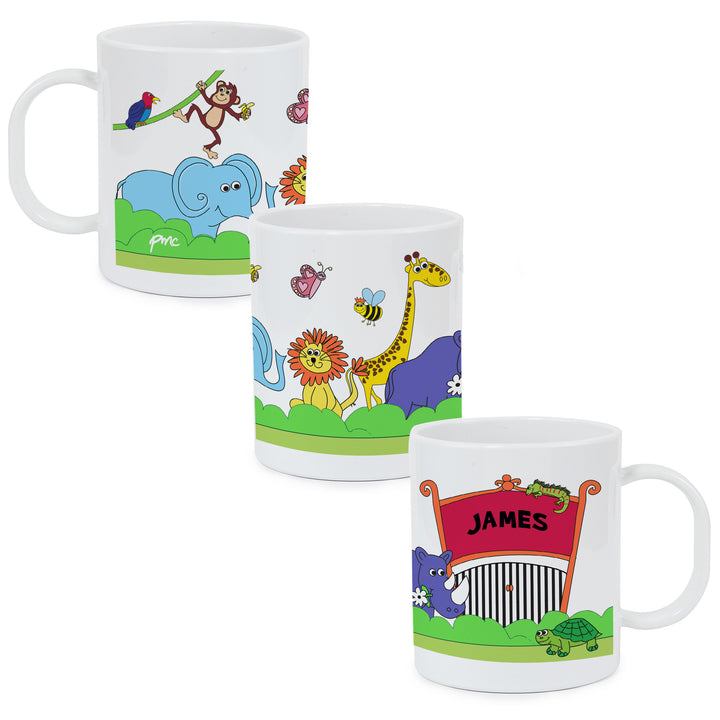 Personalised Zoo Plastic Mug - part of the Gifts Finder Personalised Mugs collection