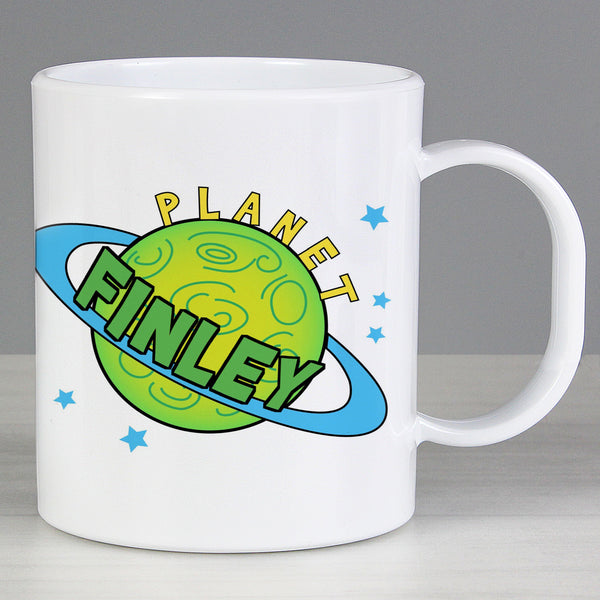 Personalised Space Plastic Mug in gift category Personalised Mugs