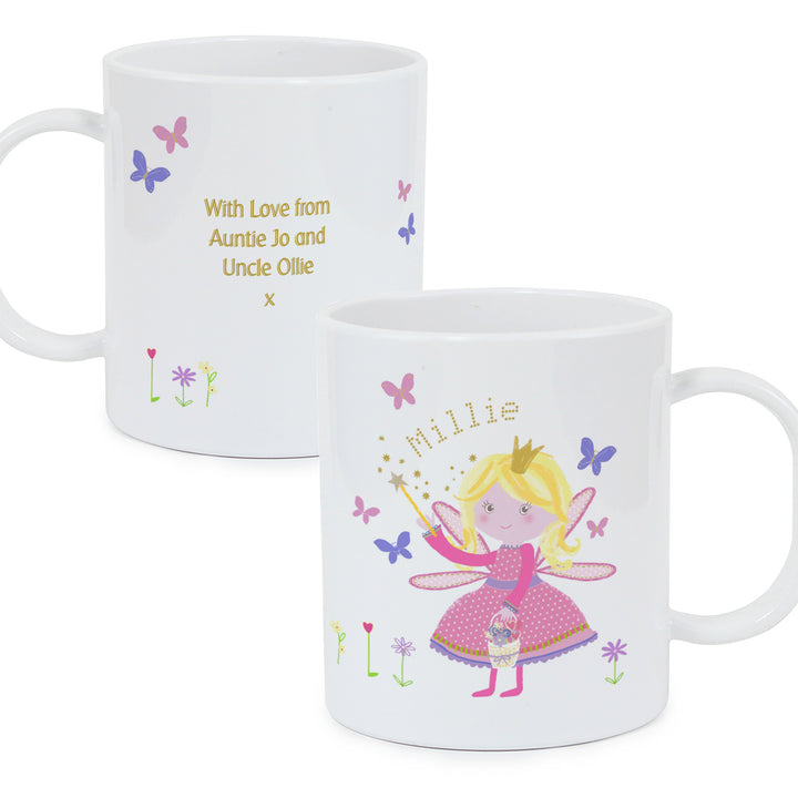 Buy Personalised Garden Fairy Plastic Mug available now at www.giftsfinder.co.uk