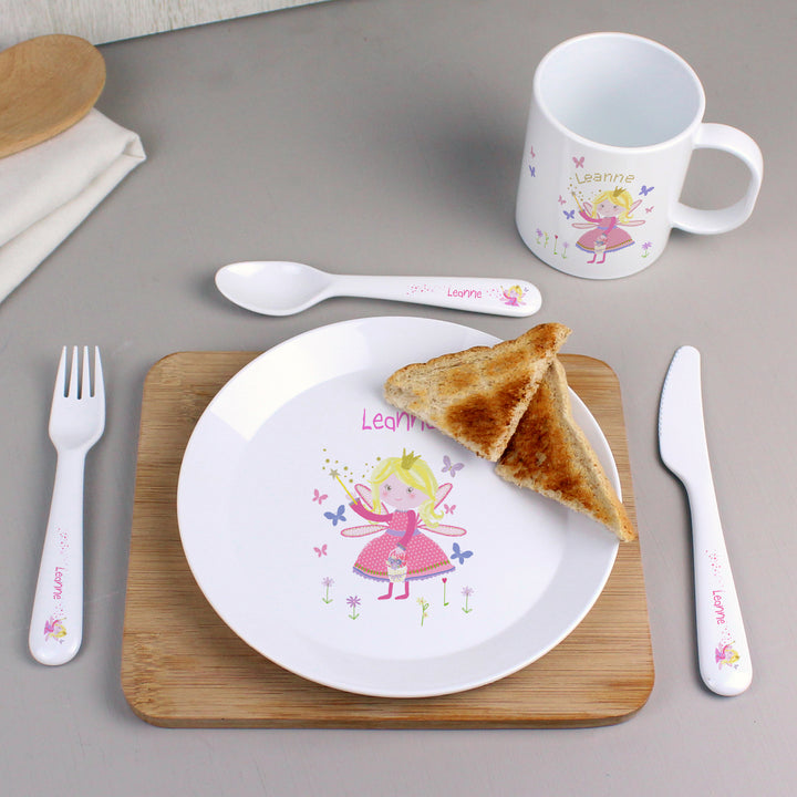 Personalised Garden Fairy 3 Piece Plastic Cutlery Set - part of the Gifts Finder Personalised Children's Cutlery Sets collection